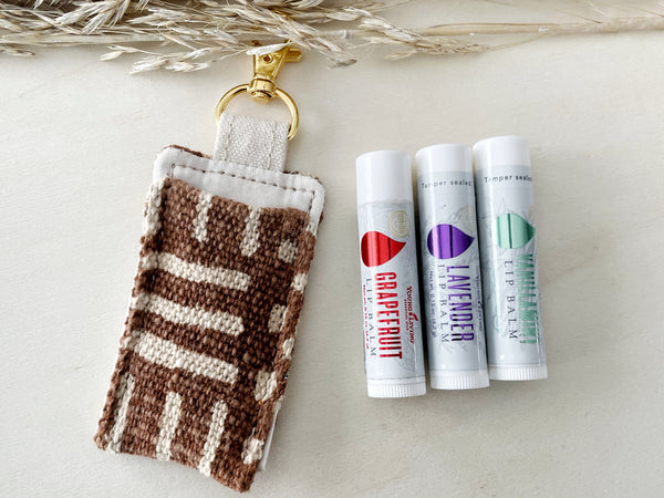 Rust Mudcloth Chapstick Holder