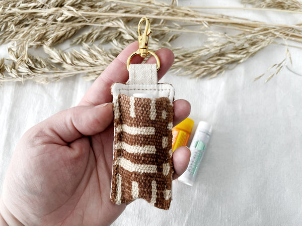 Rust Mudcloth Chapstick Holder