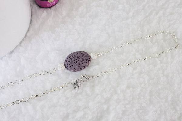Purple Lava Stone Diffuser Necklace