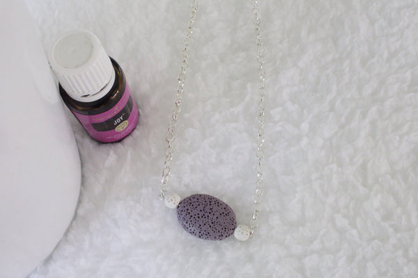Purple Lava Stone Diffuser Necklace