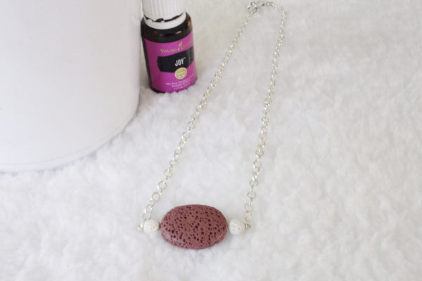 Rust Lava Stone Diffuser Necklace