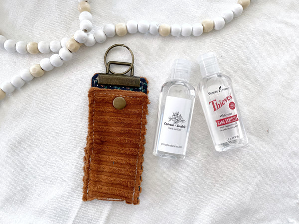 Rust Corduroy Keychain