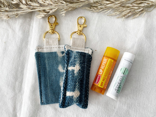 Indigo Mudcloth Lip Balm Holder