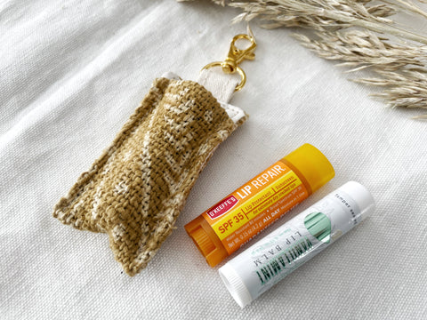 Mustard Mudcloth Lip Balm Holder