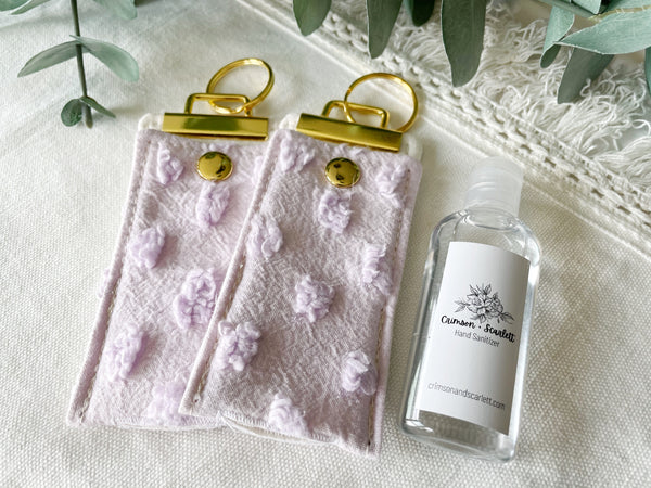 Light Lavender Hand Sanitizer Keychain