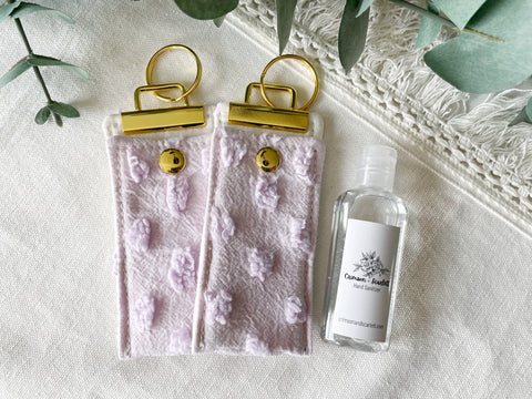 Light Lavender Hand Sanitizer Keychain