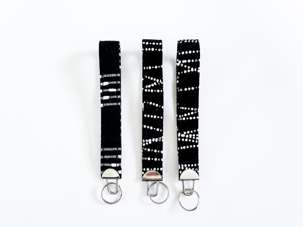 Black and White Key Fob Wristlet