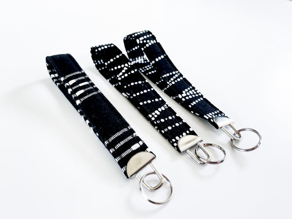 Black and White Key Fob Wristlet