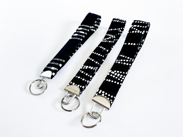 Black and White Key Fob Wristlet