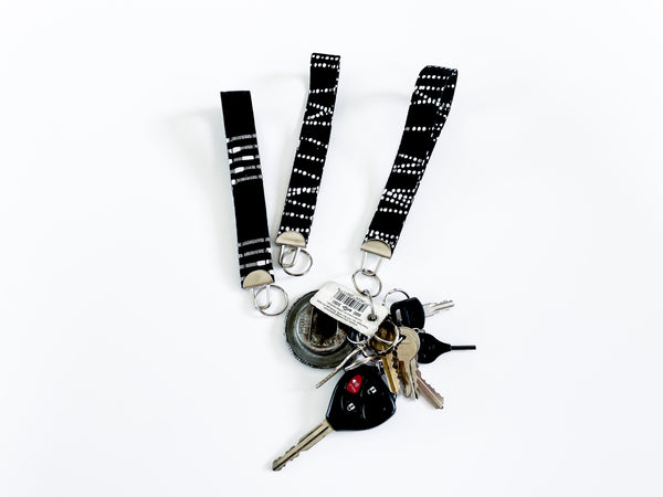 Black and White Key Fob Wristlet
