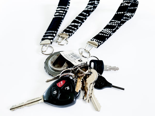 Black and White Key Fob Wristlet