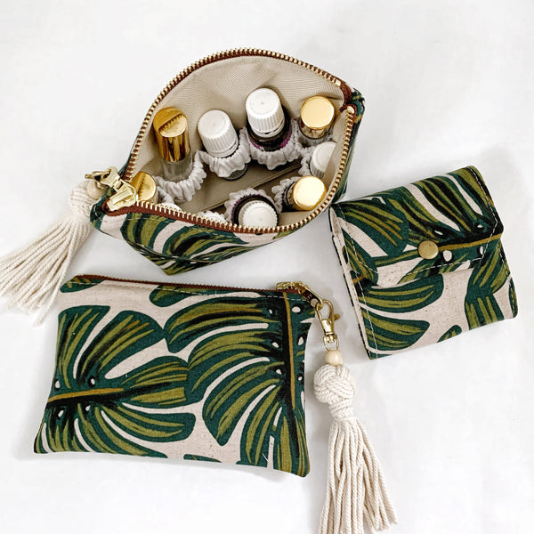 Monstera Leaves Small Essential Oil Bag