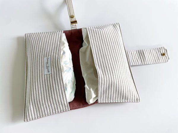 Pink and Gray Diaper Wallet / Clutch