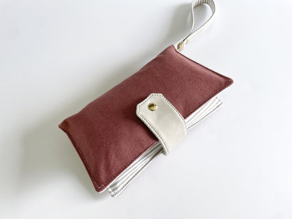 Pink and Gray Diaper Wallet / Clutch