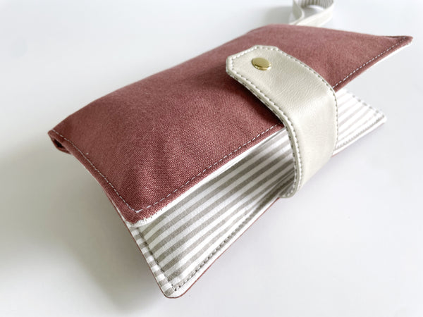 Pink and Gray Diaper Wallet / Clutch