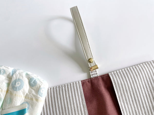 Pink and Gray Diaper Wallet / Clutch