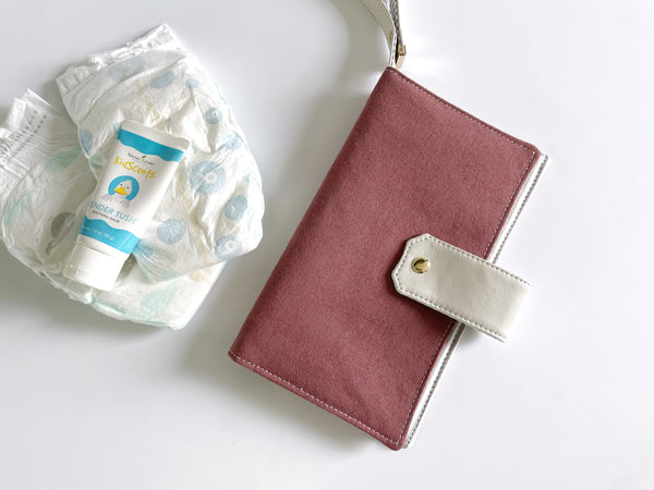 Pink and Gray Diaper Wallet / Clutch