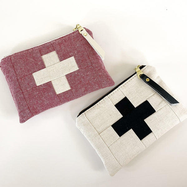 Linen First Aid Bag | Red and Ivory