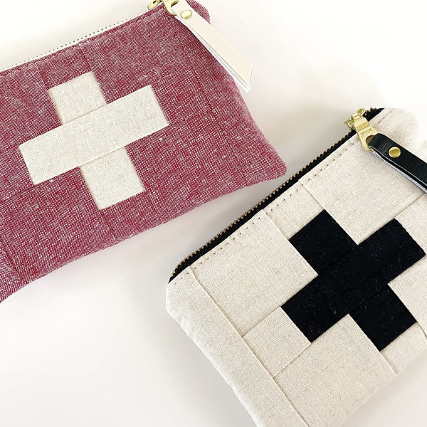 Linen First Aid Bag | Black and Tan