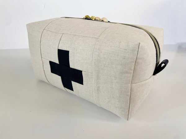 Boxy Medicine Bag | Black & Ivory First Aid