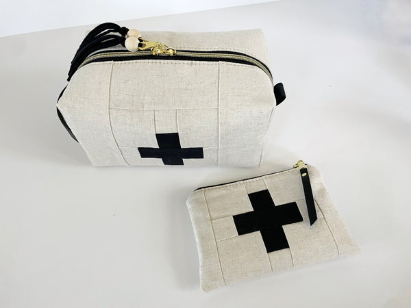 Boxy Medicine Bag | Black & Ivory First Aid