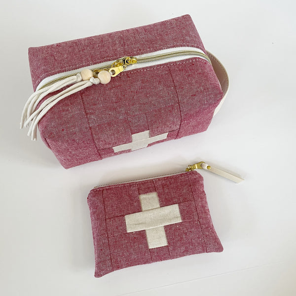 Boxy Medicine Bag | Red & Ivory First Aid