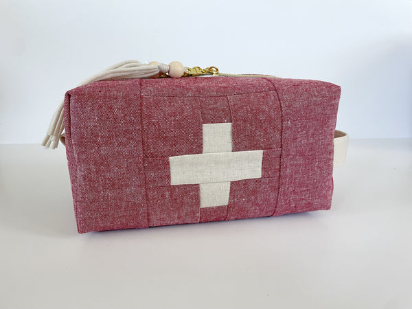 Boxy Medicine Bag | Red & Ivory First Aid