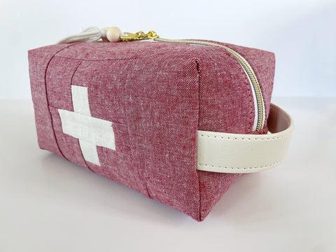 Boxy Medicine Bag | Red & Ivory First Aid