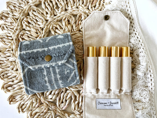 Steel Blue Mudcloth 10ml Roller Case
