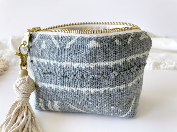 Steel Blue Mudcloth Oil Bag