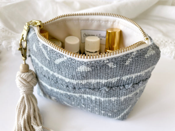 Steel Blue Mudcloth Oil Bag