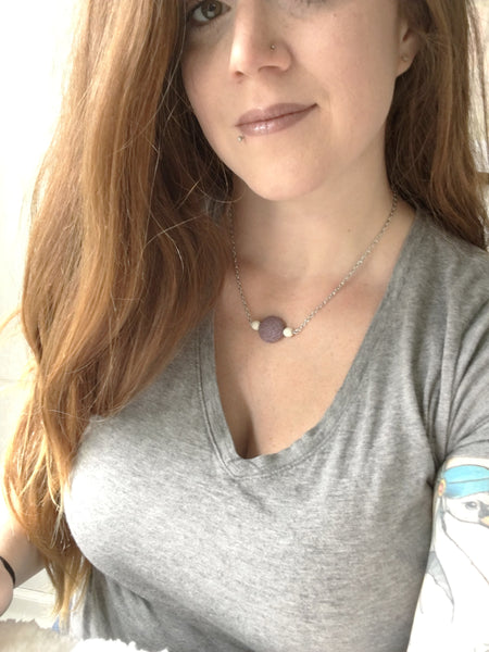 Rust Lava Stone Diffuser Necklace