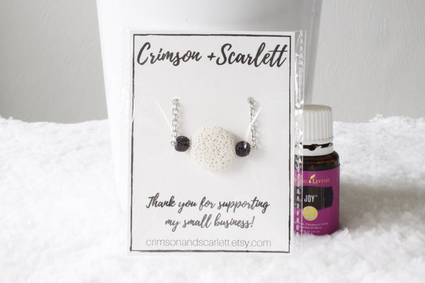 White Lava Stone Diffuser Necklace