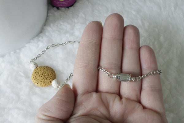 Yellow Lava Stone Diffuser Necklace