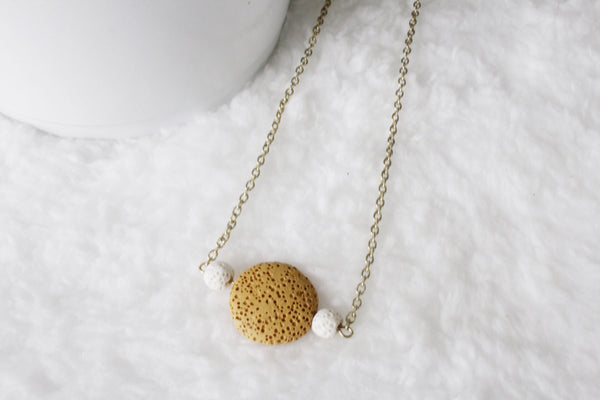 Yellow Lava Stone Diffuser Necklace