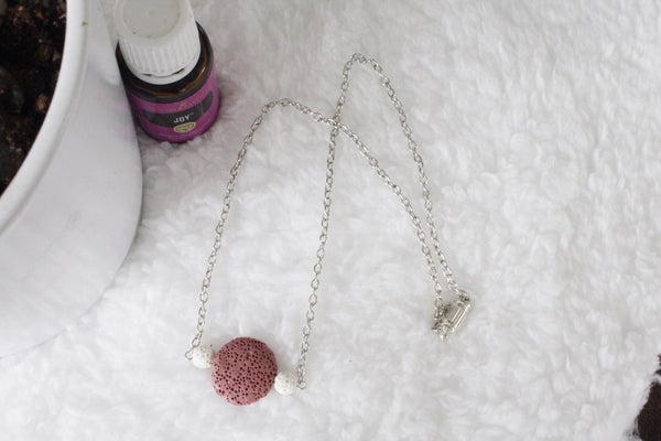 Rust Lava Stone Diffuser Necklace