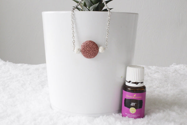 Rust Lava Stone Diffuser Necklace