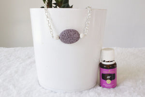 Purple Lava Stone Diffuser Necklace