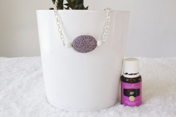 Purple Lava Stone Diffuser Necklace