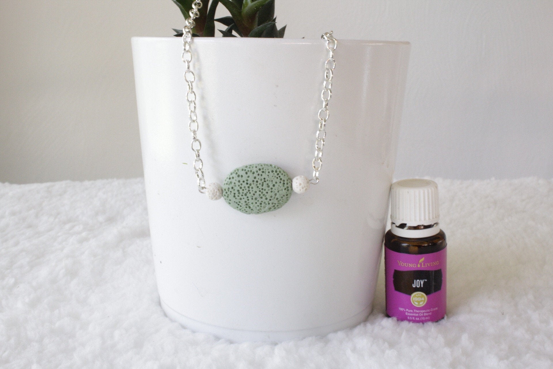 Green Lava Stone Diffuser Necklace