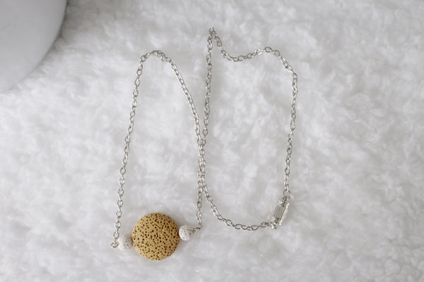 Yellow Lava Stone Diffuser Necklace