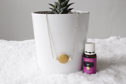 Yellow Lava Stone Diffuser Necklace