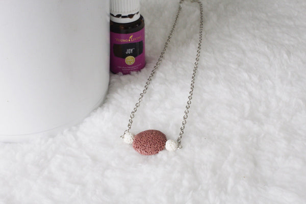 Rust Lava Stone Diffuser Necklace