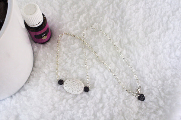 White Lava Stone Diffuser Necklace