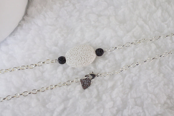 White Lava Stone Diffuser Necklace