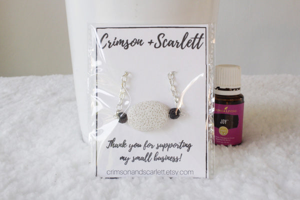 White Lava Stone Diffuser Necklace
