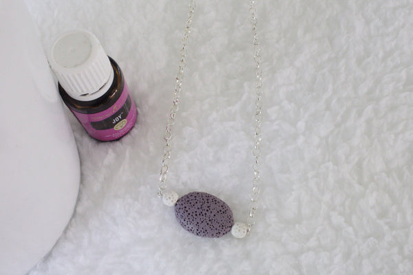 Purple Lava Stone Diffuser Necklace