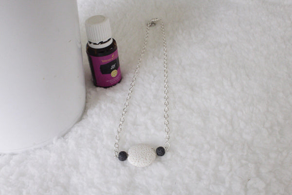 White Lava Stone Diffuser Necklace