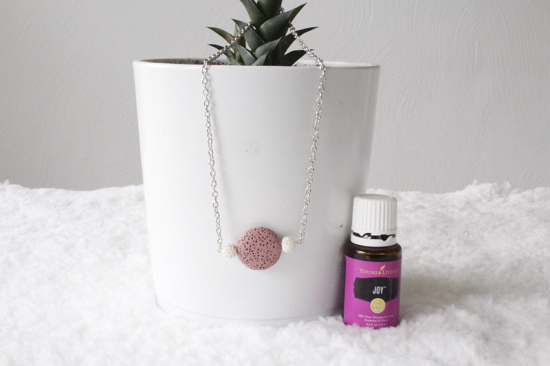 Rust Lava Stone Diffuser Necklace