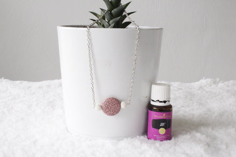 Rust Lava Stone Diffuser Necklace
